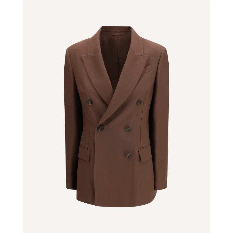 Blazer croisé à revers en pointe Brunello Cucinelli