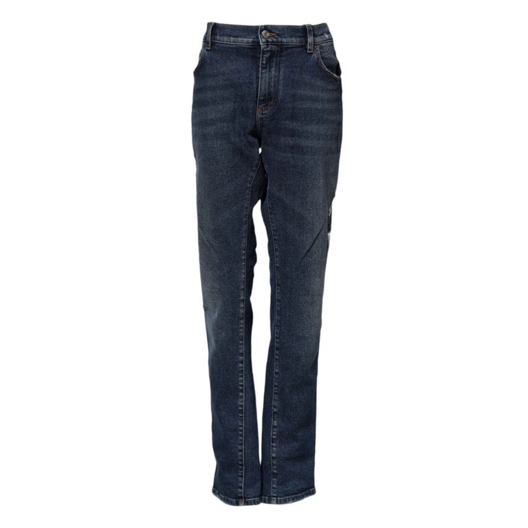 Dolce & Gabbana Blue Cotton Mid Waisted Straight Denim Jeans Elastane Clothing - Women