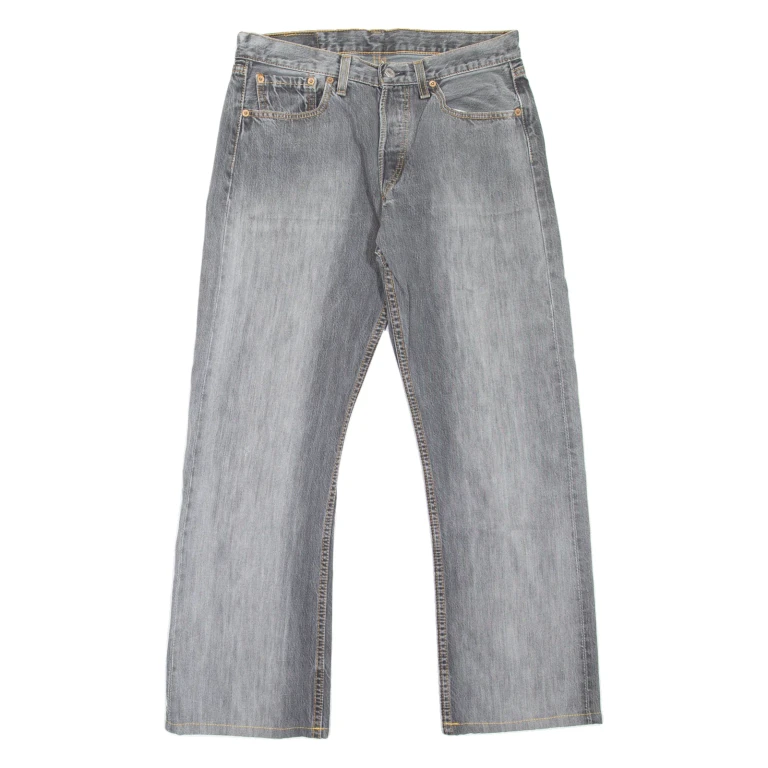 LEVI'S 501 Jeans Customised Mens Grey Regular Straight Stone Wash W32 L27