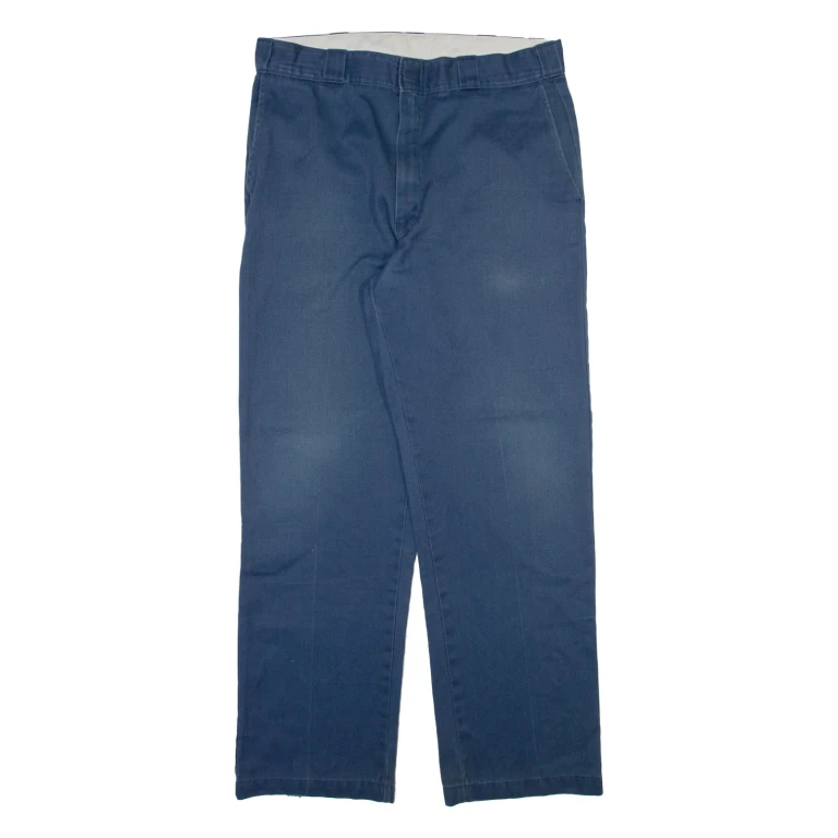 DICKIES Mens Trousers Blue Regular Straight W34 L31