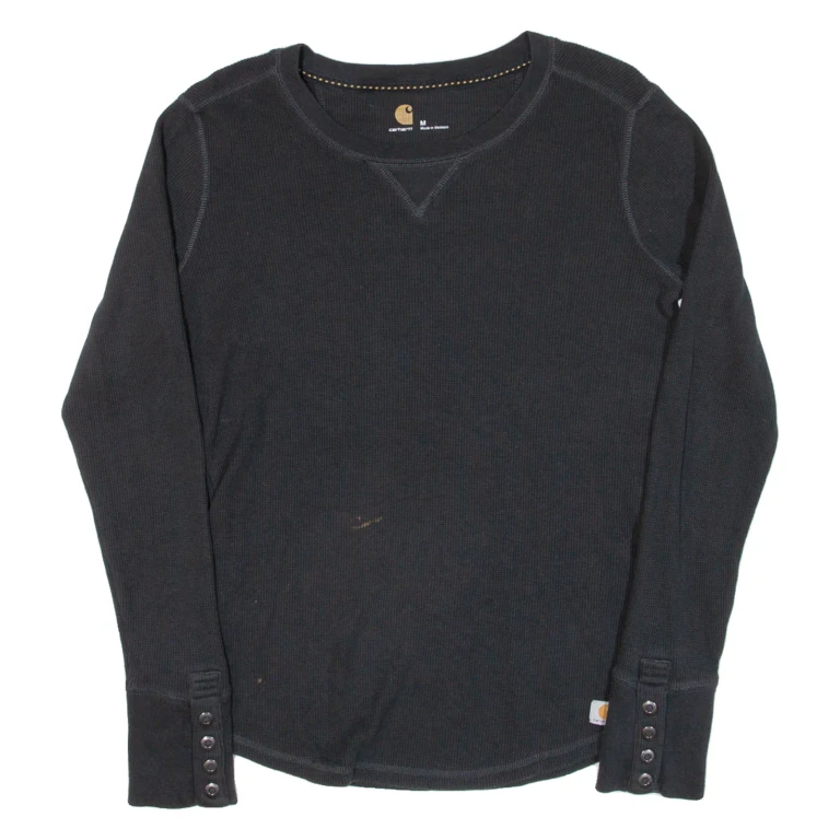 CARHARTT Womens T-Shirt Black Long Sleeve M