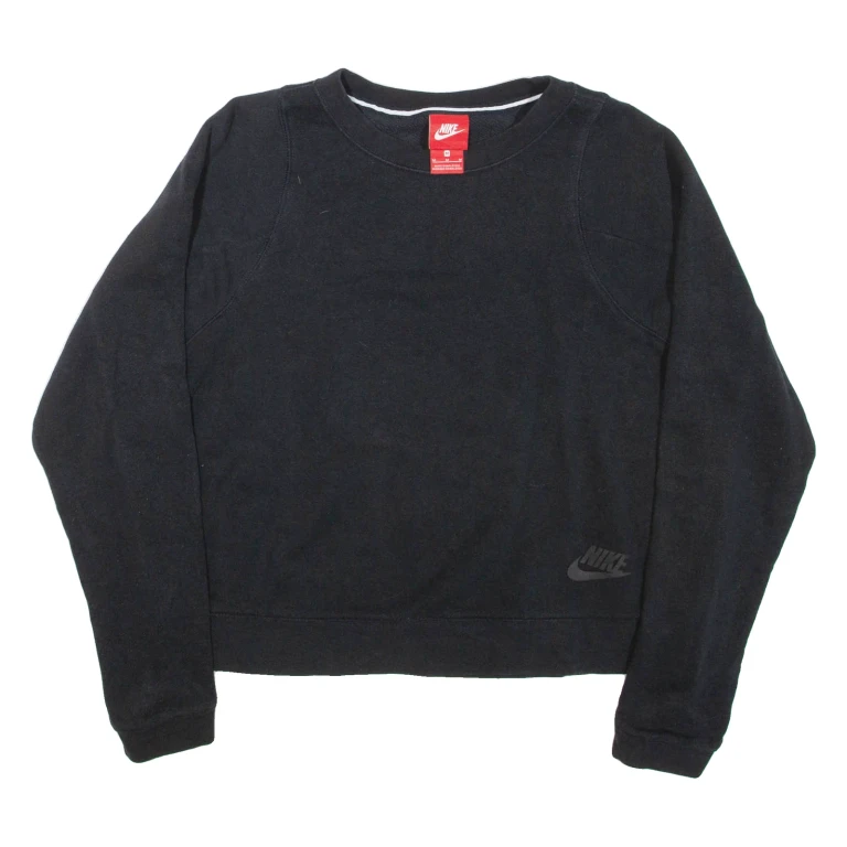 NIKE Womens Sweatshirt Black Crew Neck M