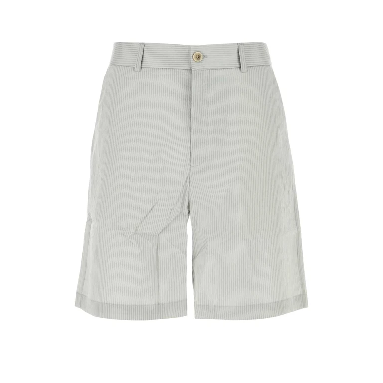 Embroidered Modal Blend Nicolas Bermuda Shorts Grey - Men