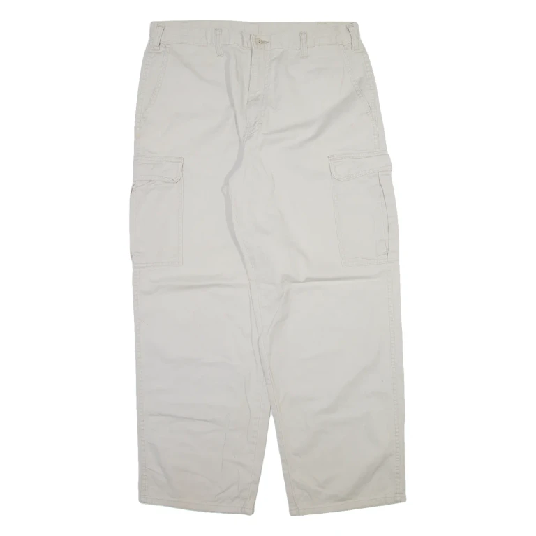 DICKIES Cargo Mens Trousers Beige Relaxed Straight W36 L30
