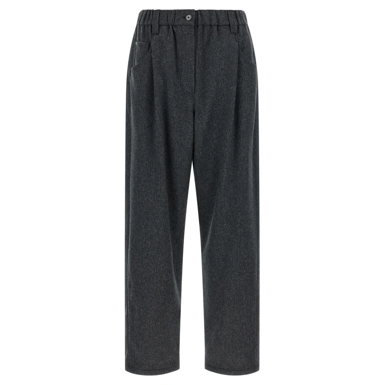 Brunello Cucinelli Gray Wool Pants - Women