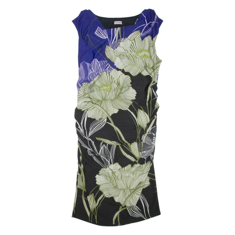 PHASE EIGHT Womens Bodycon Dress Black Floral Sleeveless Knee Length M