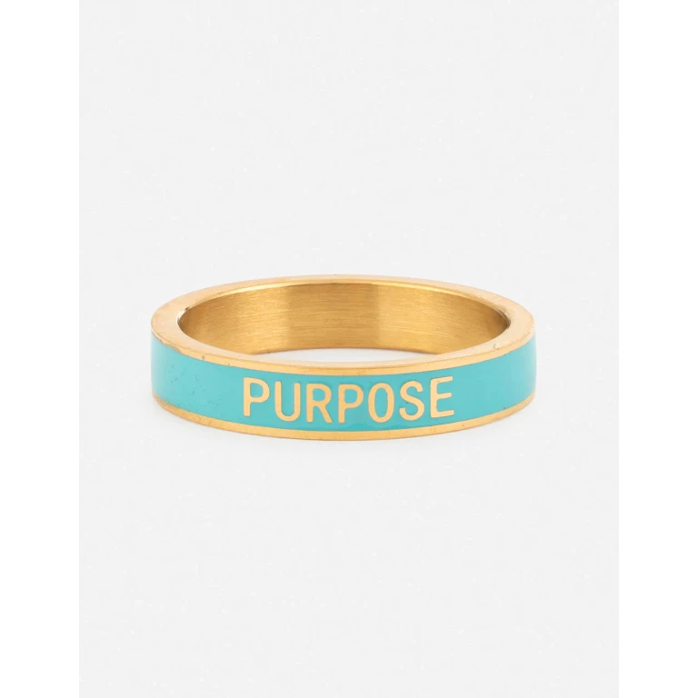 Teal Enamel Purpose Ring