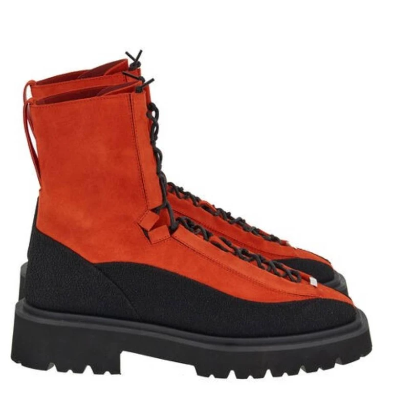 Ferragamo Atlante Hybrid Combat Boots, Size 9