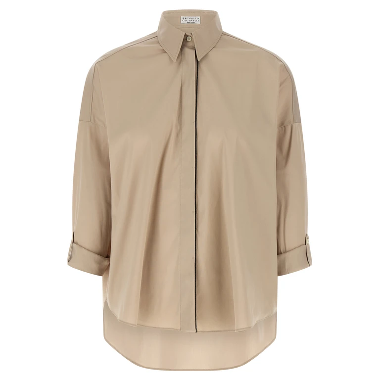 Brunello Cucinelli Beige Cotton Blouse - Women