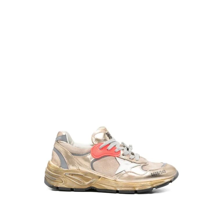 GOLDEN GOOSE "Running Dad" New Net And Laminated Upper Leather Star La