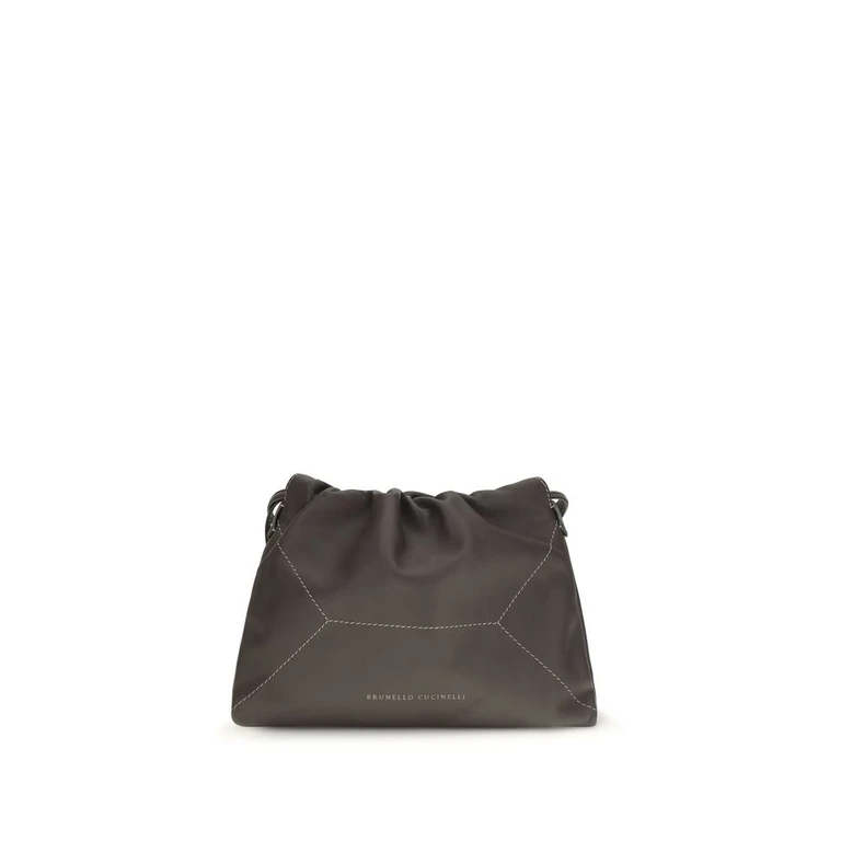 Brunello Cucinelli Brown Calf Leather Bos Taurus Shoulder Bag - Women