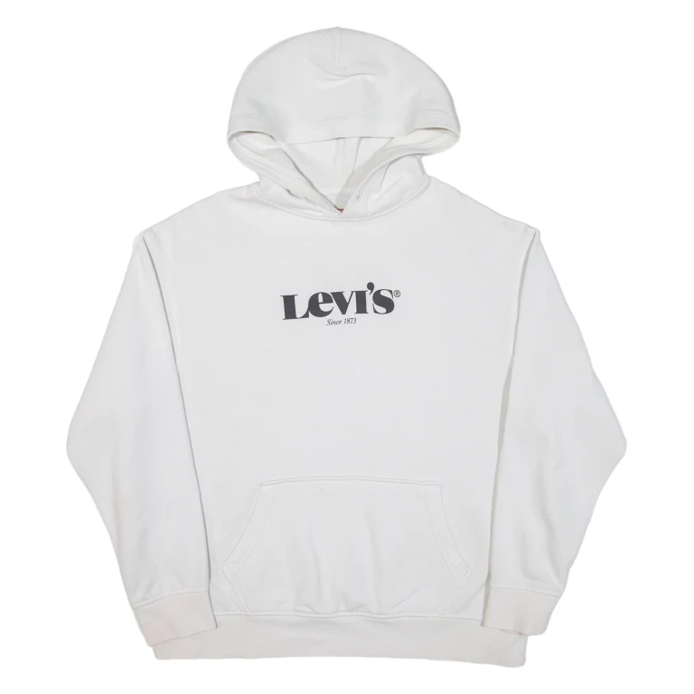 LEVI'S Relaxed Fit Mens White Hoodie L