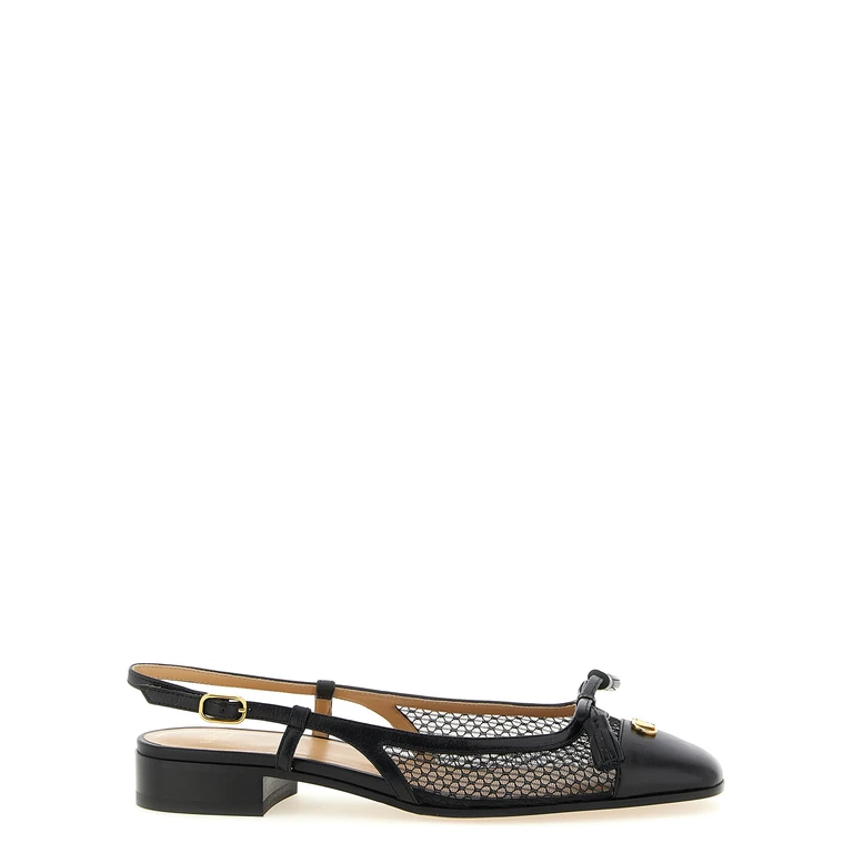 Valentino Garavani Black Leather Ballet Flats - Women