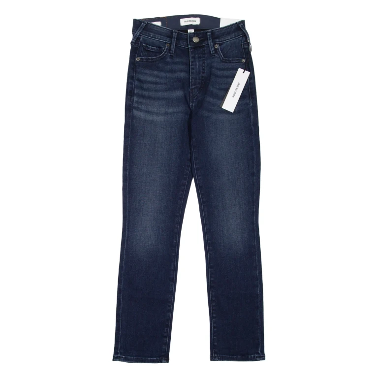 TRUE RELIGION Halle Womens Jeans Blue Slim Skinny Stone Wash W24 L25