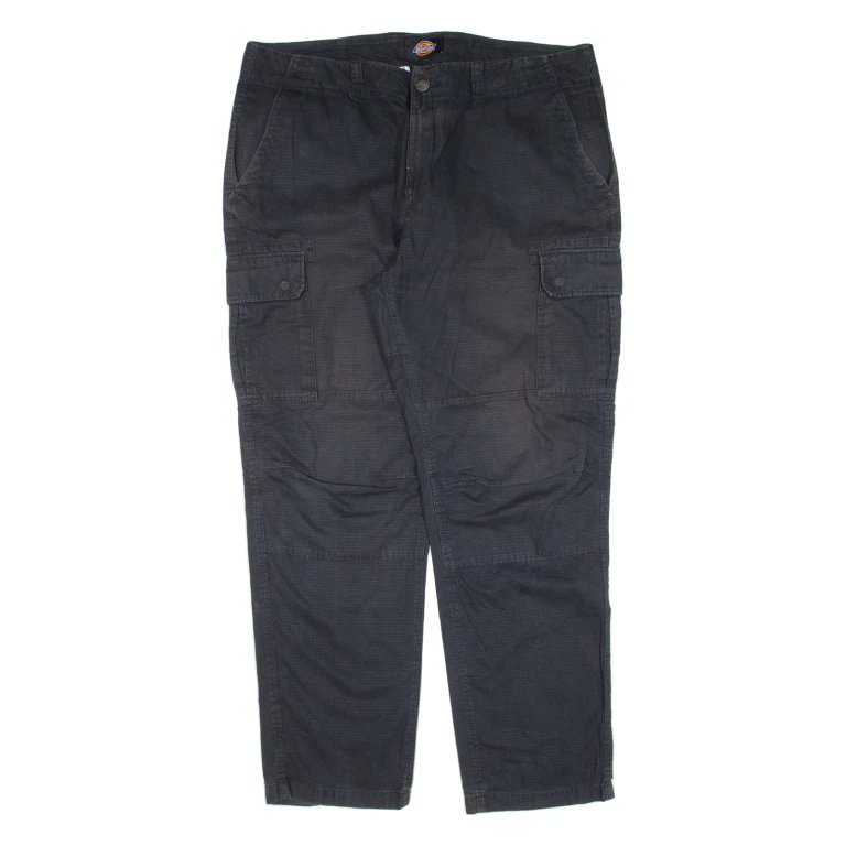 DICKIES Cargo Workwear Womens Trousers Black Relaxed Tapered W38 L29