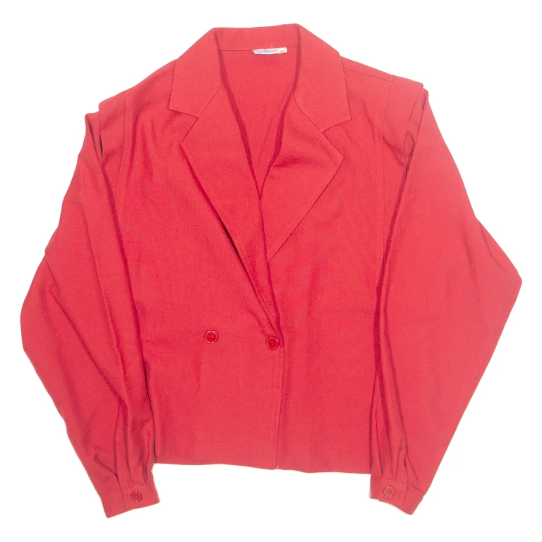 Womens Blouse Red V-Neck Long Sleeve M