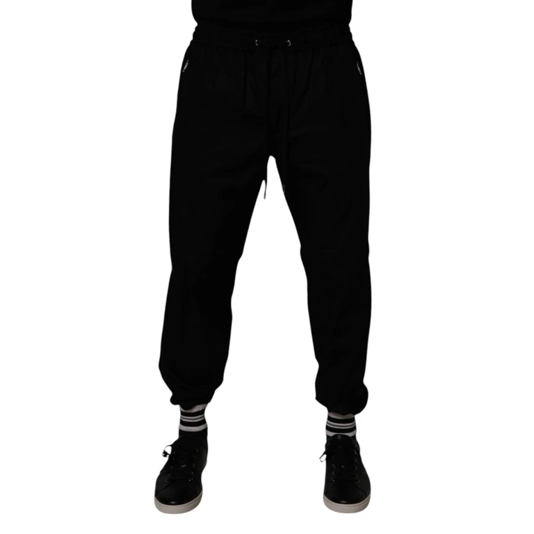 Dolce & Gabbana Black Cotton Men Jogger Sweatpants Pants - Men