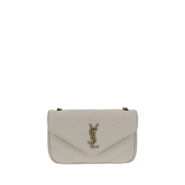 Saint Laurent White Lamb Ovis Aries Shoulder Bag - Women