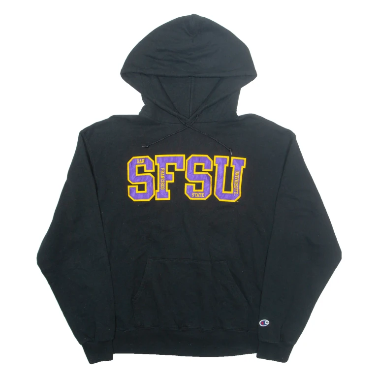 CHAMPION San Francisco Mens Black Hoodie USA L