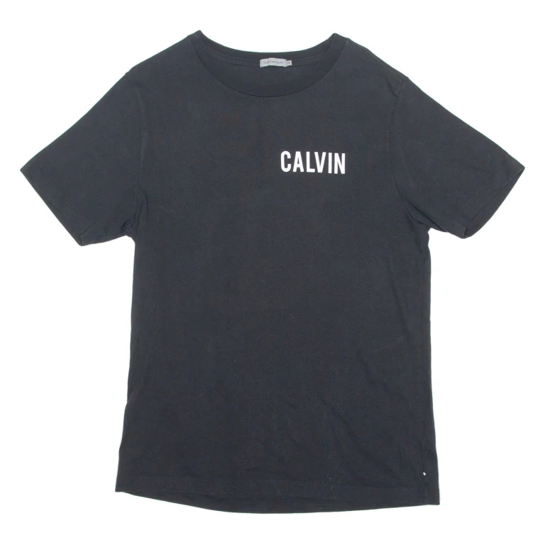 CALVIN KLEIN JEANS Mens T-Shirt Black Crew Neck M