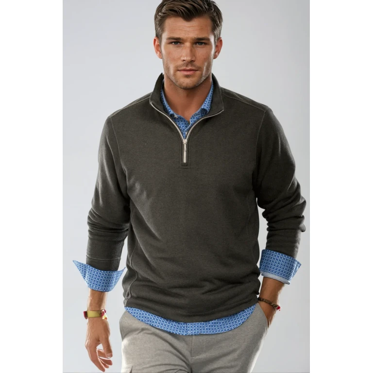 Voey Quarter Zip Sweatshirt - Charcoal Gray