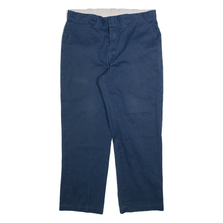 DICKIES Mens Trousers Blue Regular Straight W36 L30