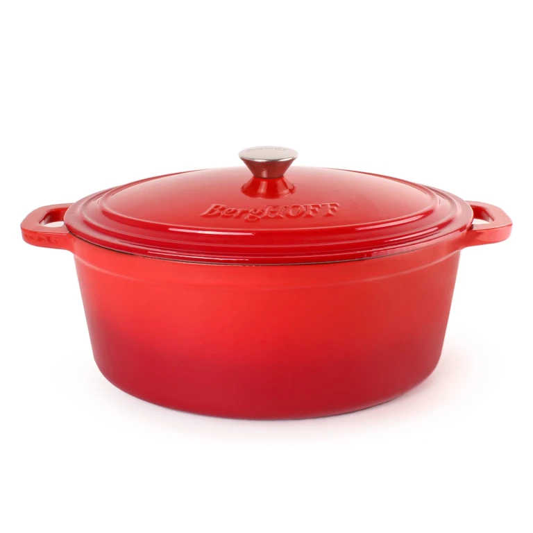 Neo Cast Iron 8qt. Oval Dutch Oven 13" with Lid, Red