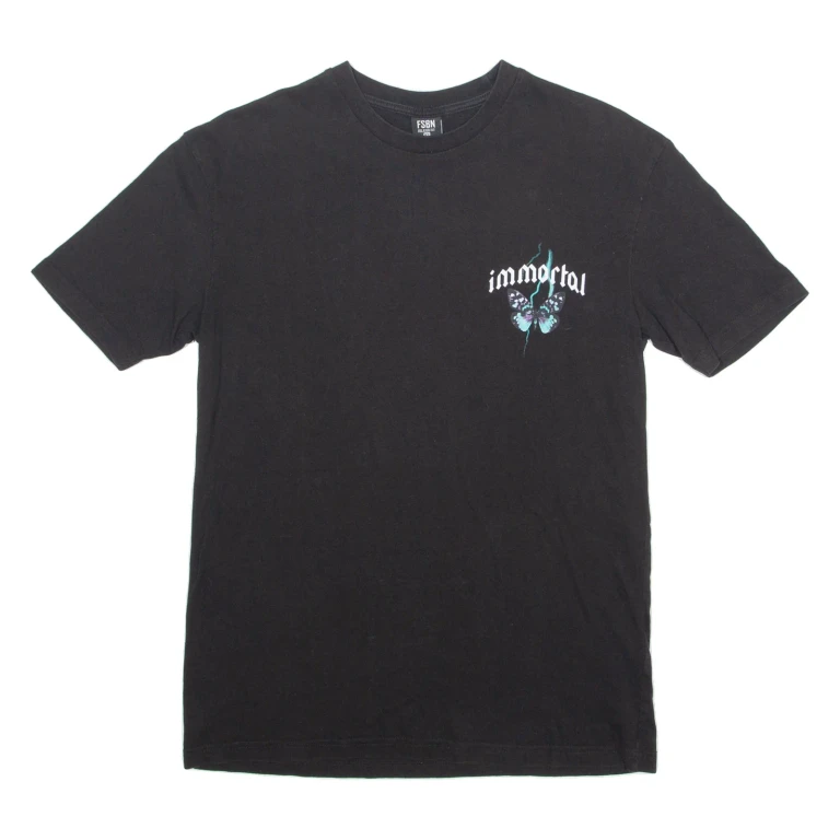 FSBN Immortal Mens T-Shirt Black Crew Neck XS