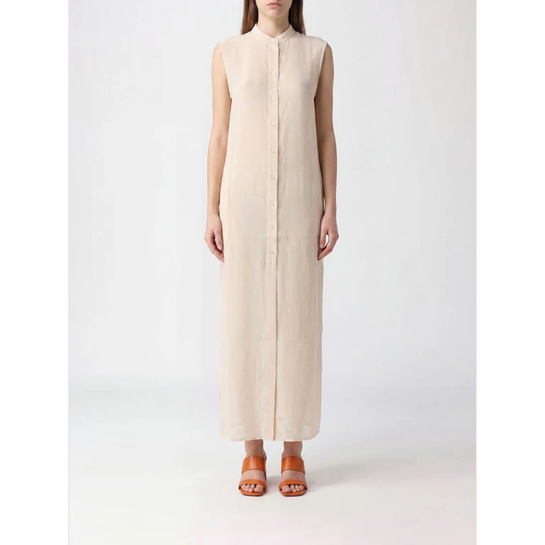 Sleeveless Silk Long Shirt Dress (NAMSA00313)