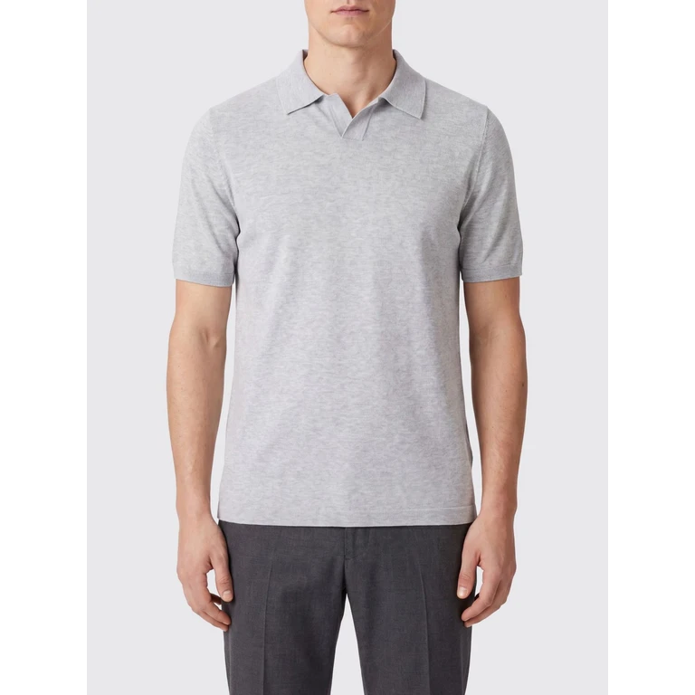 Short-Sleeved Polo Shirt Knitted in Silk and Cashmere (303423137)