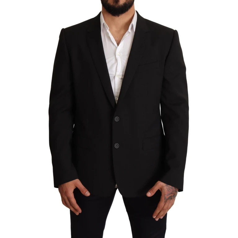 Dolce & Gabbana Black Striped Martini Jacket Blazer Elastsane Clothing - Men
