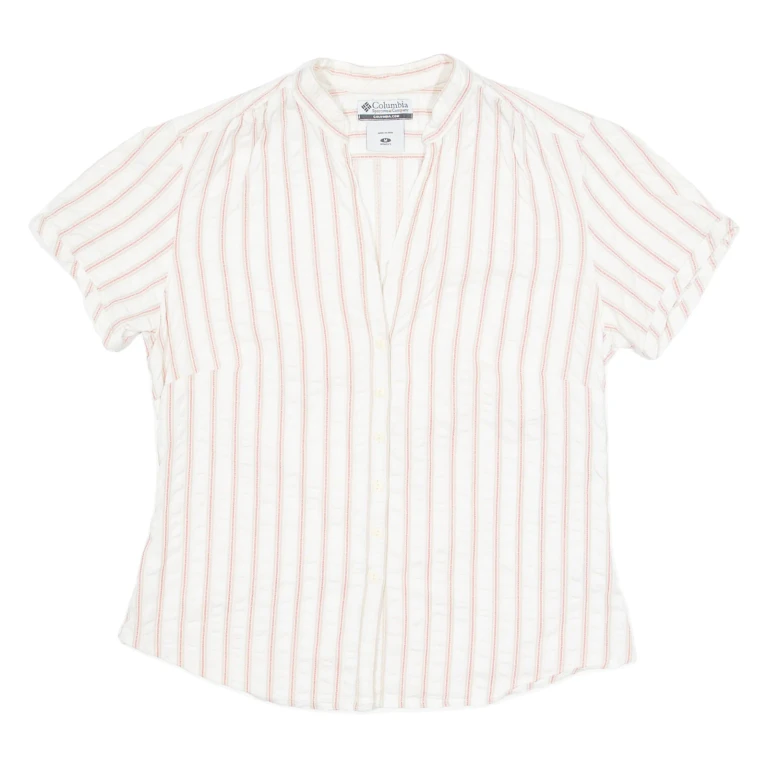 COLUMBIA Womens Shirt White Striped M