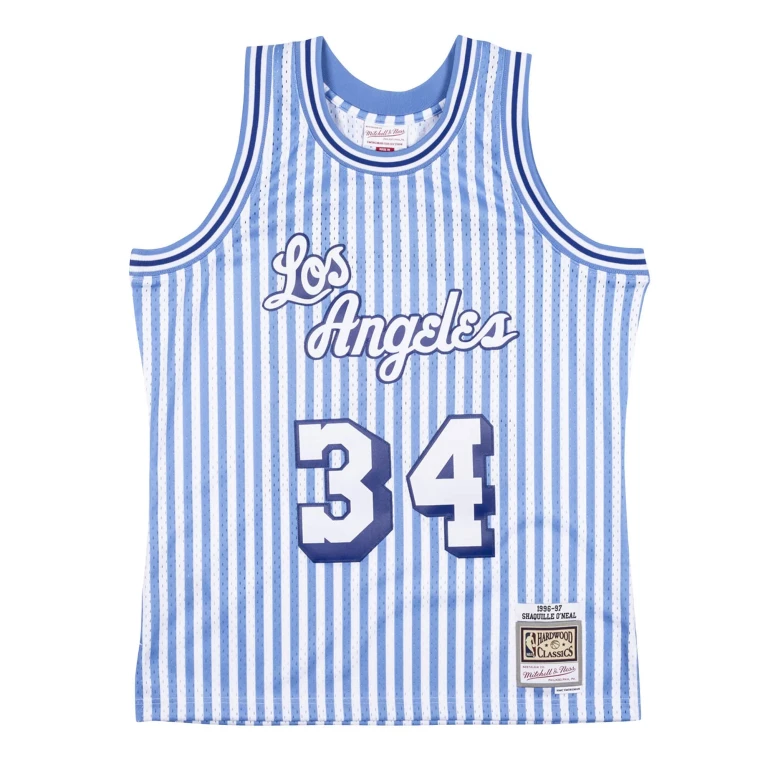 Men's NBA Striped Swingman Jersey 1996 La Lakers Shaquille O'Neal Jerseys