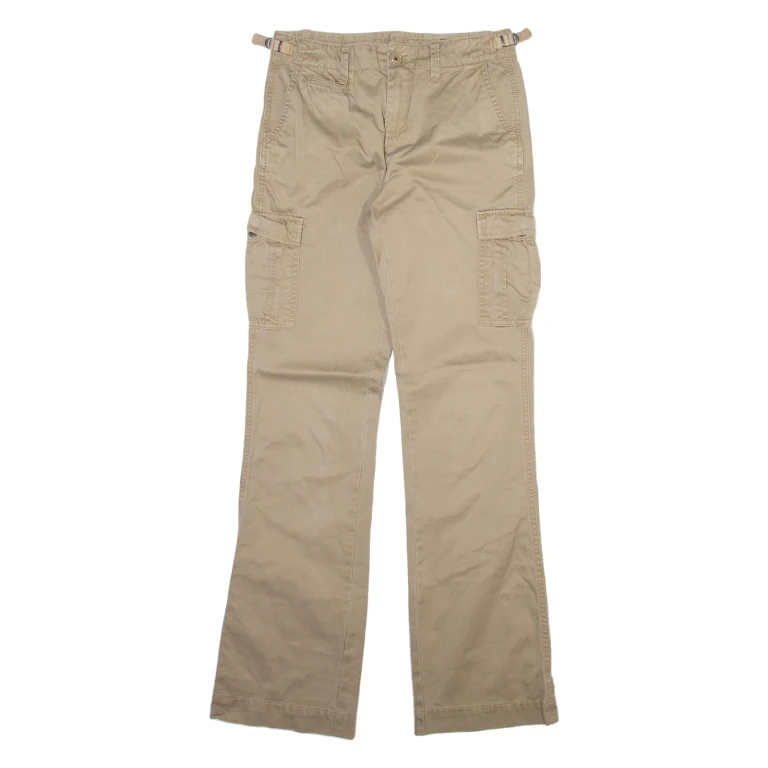 RALPH LAUREN POLO JEANS COMPANY Cargo Womens Trousers Beige Slim Bootcut W27 L34