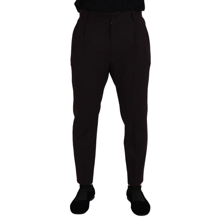 Dolce & Gabbana Brown Cotton Chino Men Pants Elastane - Men