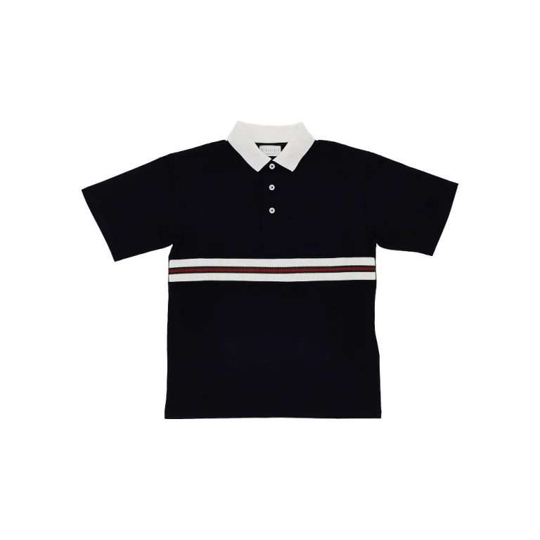 Gucci Baumwoll-Poloshirt mit Web-Motiv für Kinder (10J)