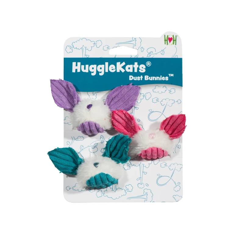 HuggleKats Dust Bunnies Cat Toys, 3 Pack