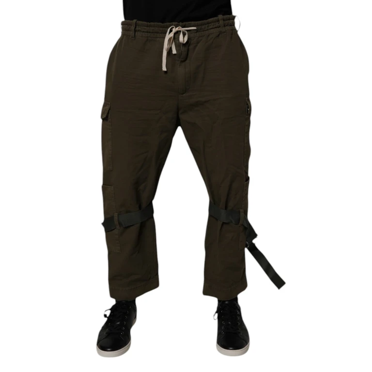 Dolce & Gabbana Brown Cotton Stretch Cargo Pants Elastane - Unisex
