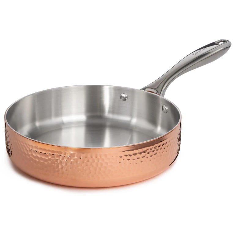 Vintage Tri-Ply Copper 9.5" Deep Skillet, Hammered