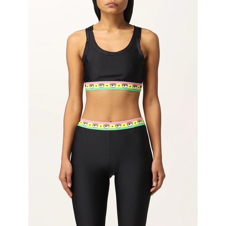 cropped top with logomania band (72CBM261N0008899)