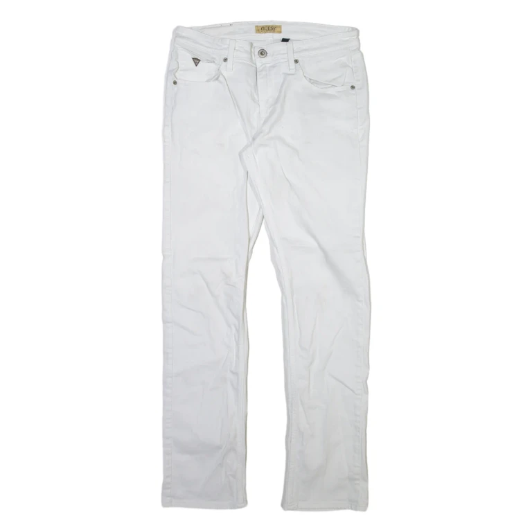 GUESS Womens Jeans White Slim Straight W32 L33