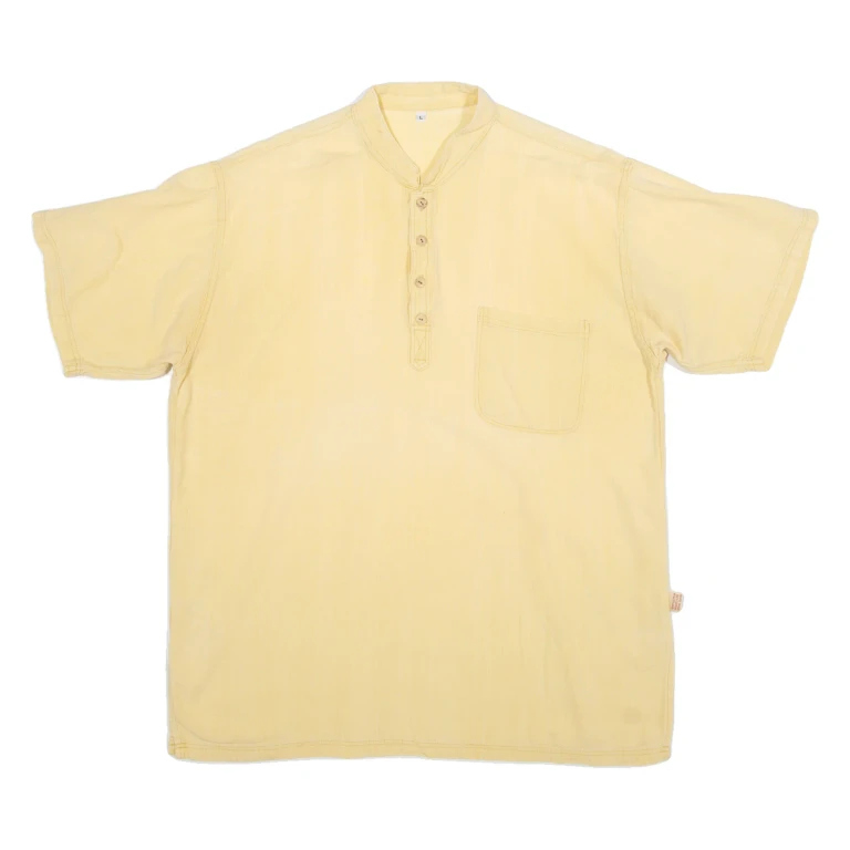 LAMP PEACE Mens Plain Shirt Yellow L