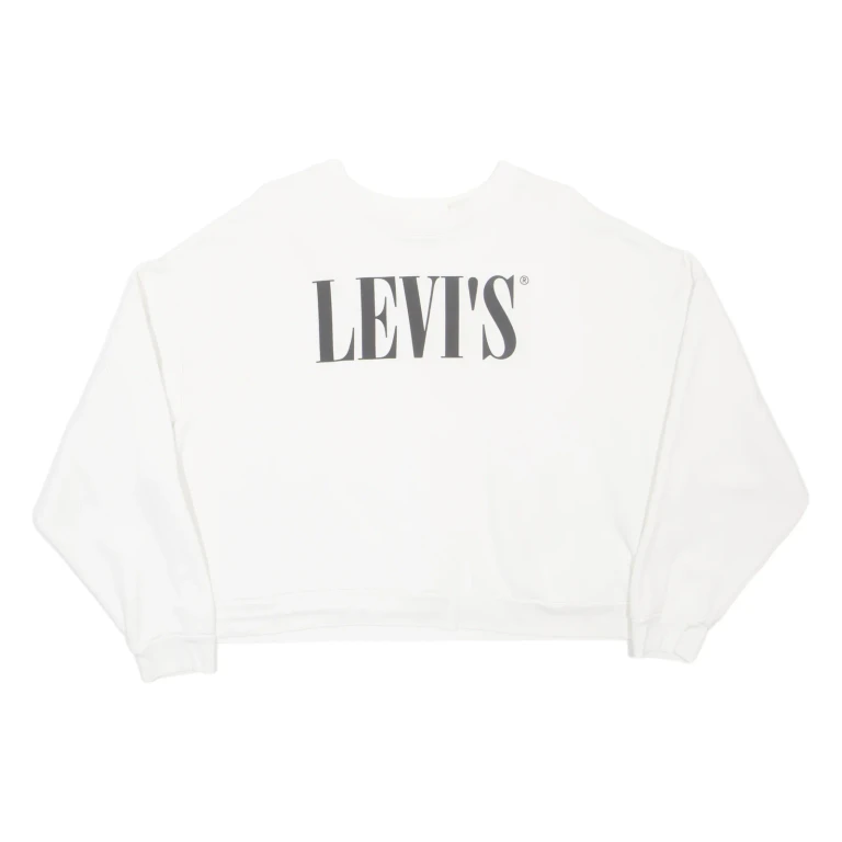 LEVI'S Cropped Womens Sweatshirt Cream L
