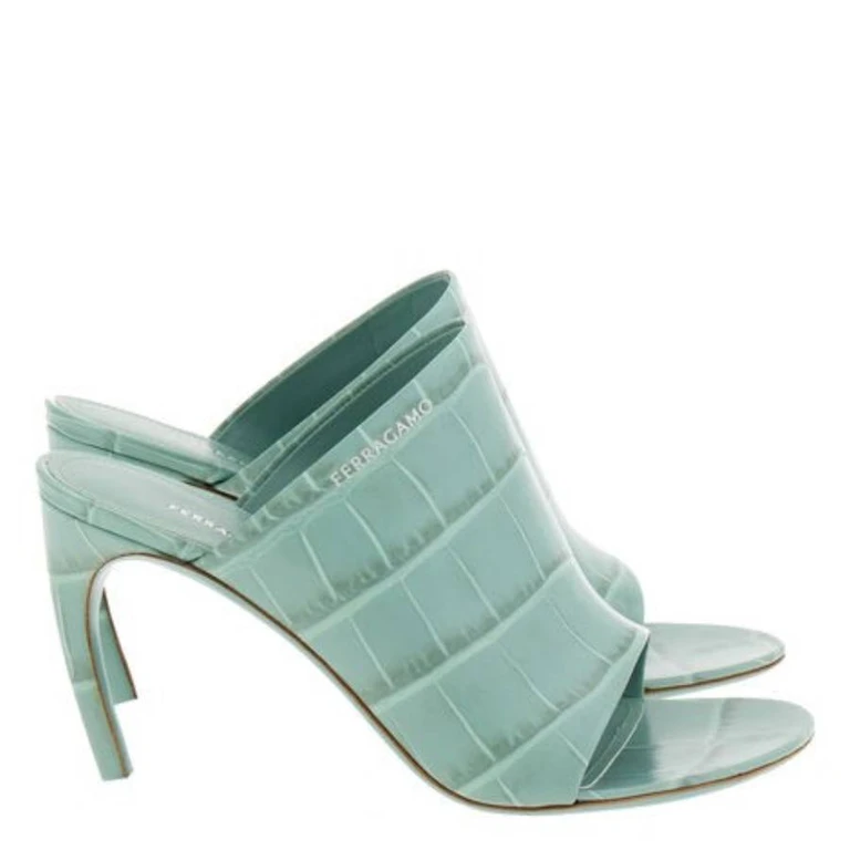 Brina Croc-Embossed Mule Sandals