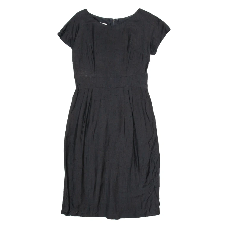 LESLIE FAY Womens Pencil Dress Black Short Sleeve Knee Length M