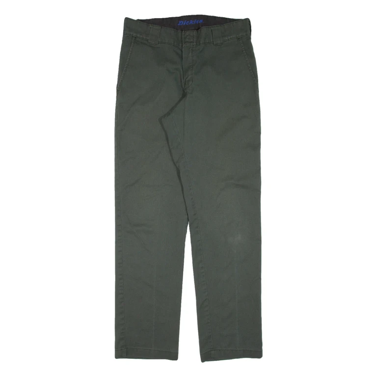 DICKIES Workwear Mens Trousers Green Slim Tapered W30 L32