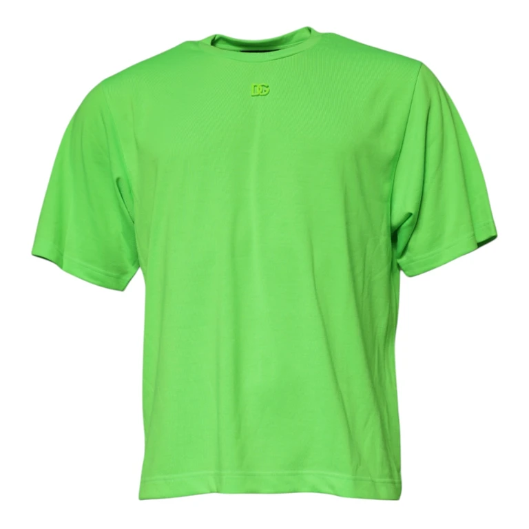 Dolce & Gabbana Green Logo Polyester Crew Neck T-Shirt - Men