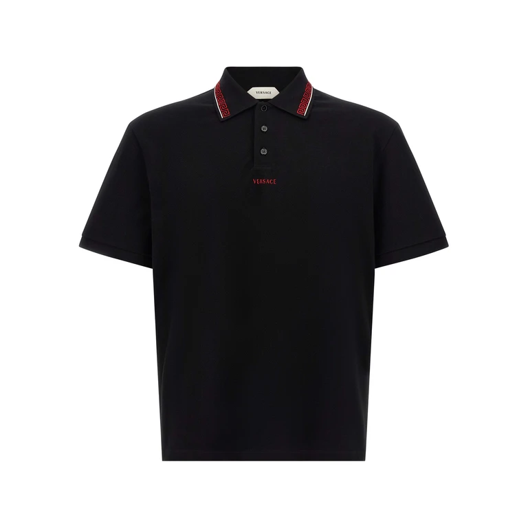 Versace Black Cotton Polo Shirt - Men