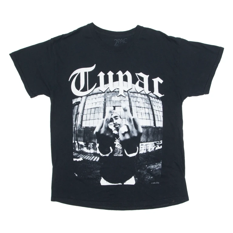 2PAC Tupac Mens Band T-Shirt Black L