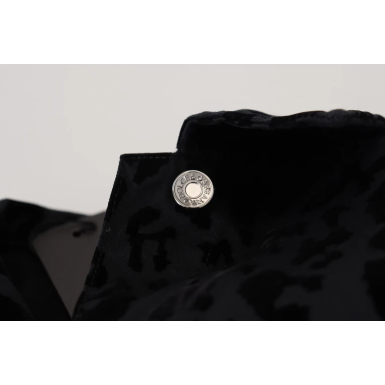 Cotton Black Leopard Long Sleeve Denim Jacket Rayon Elastane Clothing - Women